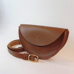 Load image into Gallery viewer, Large Handmade Leather Halfmoon Crossbody Bag - Smooth
