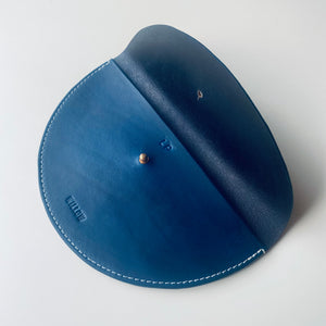 Small Slim Handmade Leather Halfmoon Crossbody Bag - Hand Dyed