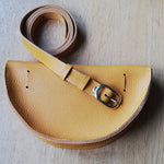 Load image into Gallery viewer, Small Handmade Leather Halfmoon Crossbody Bag - Textured

