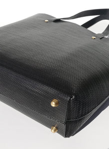 Seconds- Handmade leather Black Tote Bag - Cut Weave
