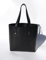 Load image into Gallery viewer, Seconds- Handmade leather Black Tote Bag - Cut Weave
