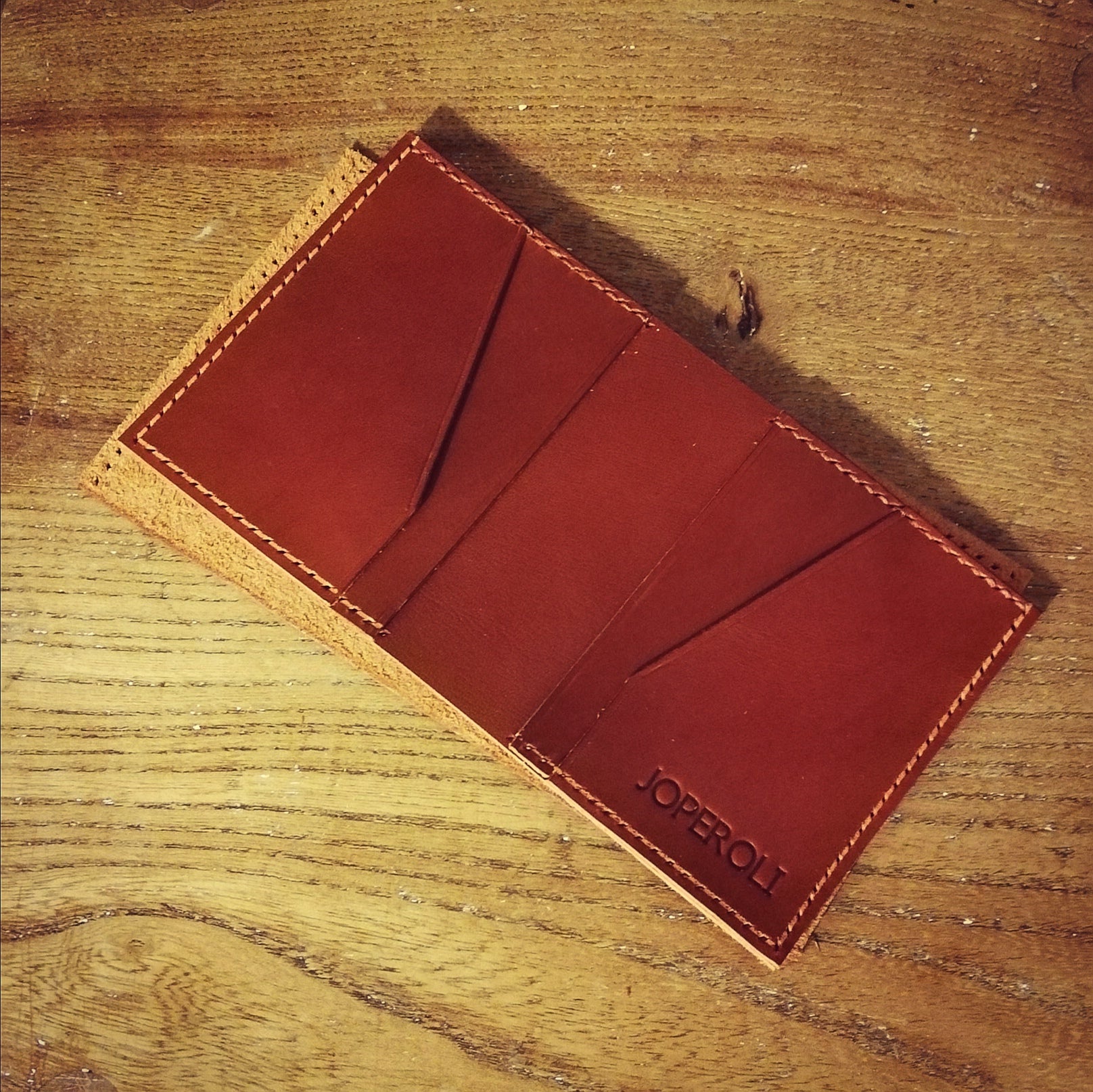 Personalised Handmade Leather Wallet - Tan