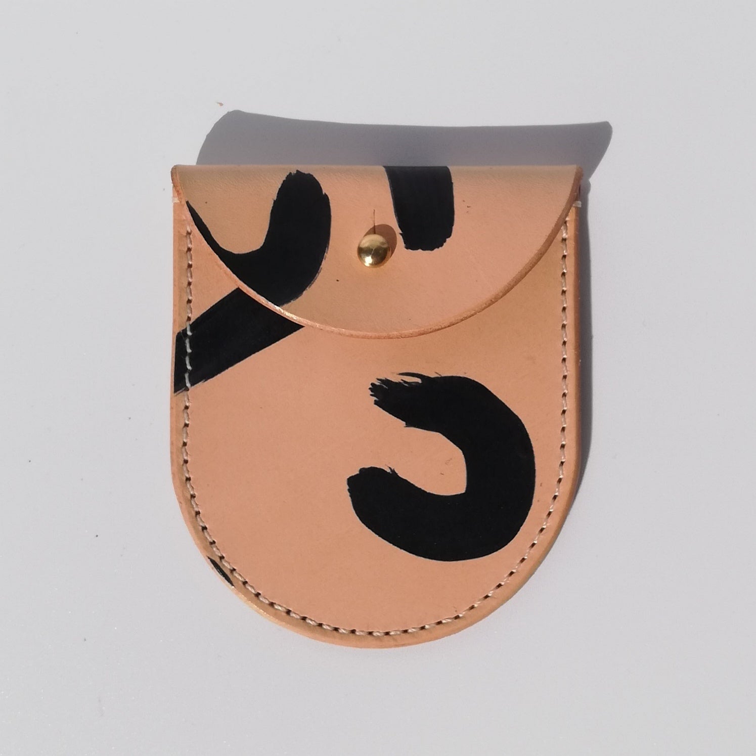 Handmade Leather Coin Pouch - Hand Painted