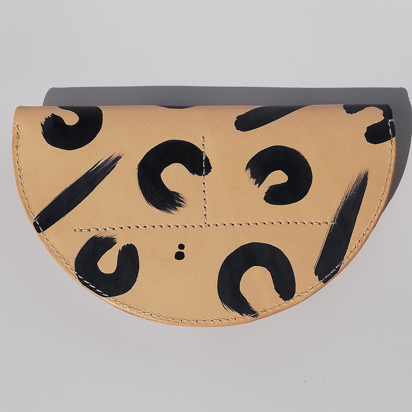 Handmade Leather Purse - Hand Painted