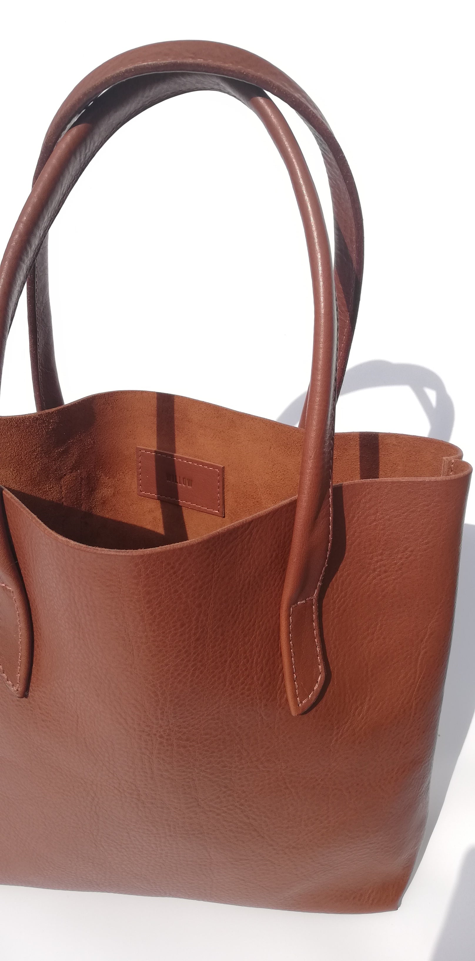 Large Handmade Leather Soft Tote Bag - Tan