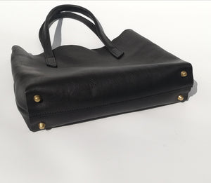 Large Handmade Leather Soft Tote Bag - Black
