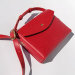 Load image into Gallery viewer, Handmade Leather Stitchless Satchel Shoulder Bag - Candy Red
