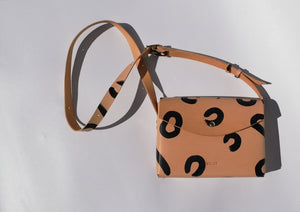 Handmade Leather Stitchless Satchel Shoulder Bag - Leopard