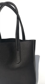 Load image into Gallery viewer, Large Handmade Leather Soft Tote Bag - Black
