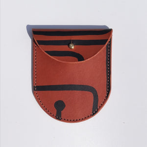Handmade Leather Coin Pouch - Hand Painted