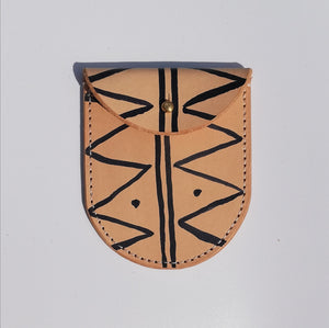 Handmade Leather Coin Pouch - Hand Painted