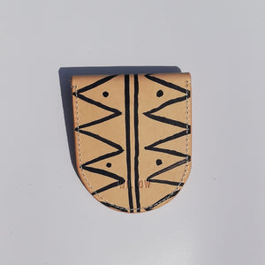 Handmade Leather Coin Pouch - Hand Painted