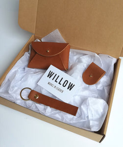 Handmade Leather Personalised Gift Box Set