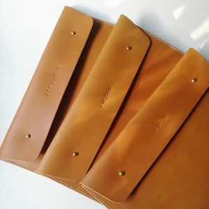 Personalised Handmade Leather A5 Travel / Car Manual Case - 3 Colour Options