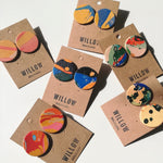 Load image into Gallery viewer, Large Handmade Leather Earrings - Marbled
