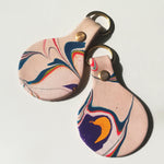 Load image into Gallery viewer, Handmade Leather Marbled Keyring - Personalisation Available
