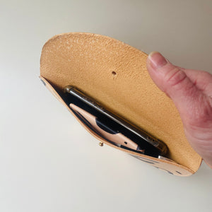 Small Slim Handmade Leather Halfmoon Crossbody Bag - Hand Dyed