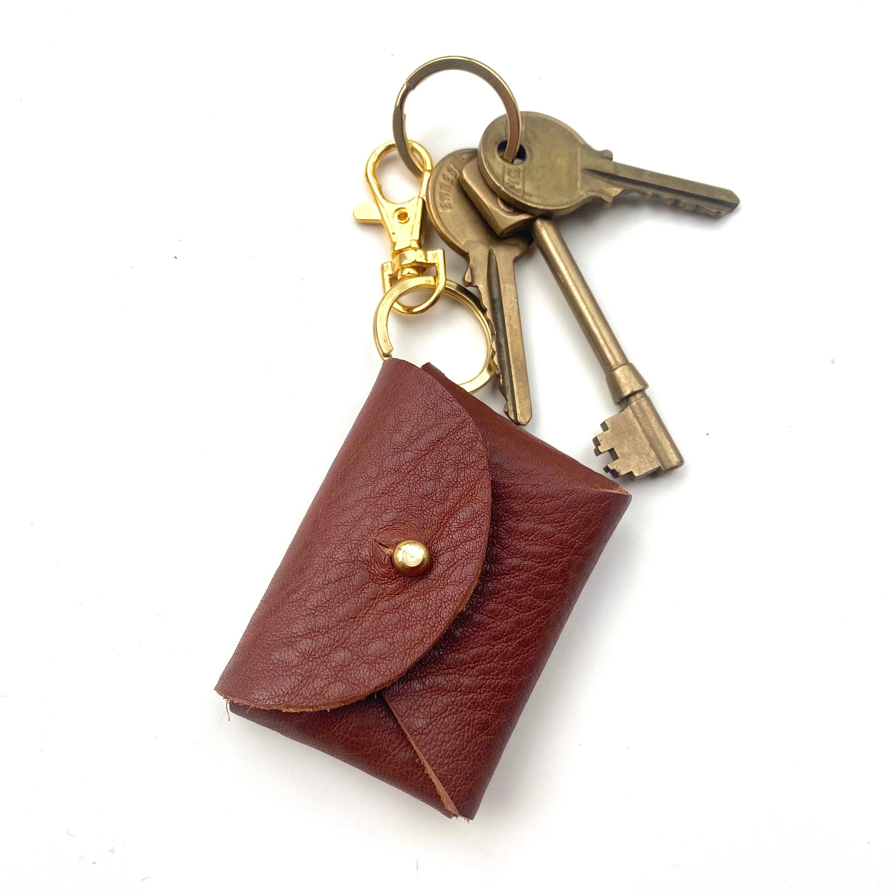 Handmade Leather Mini Purse Keyring – Willow Handmade Leather Shop