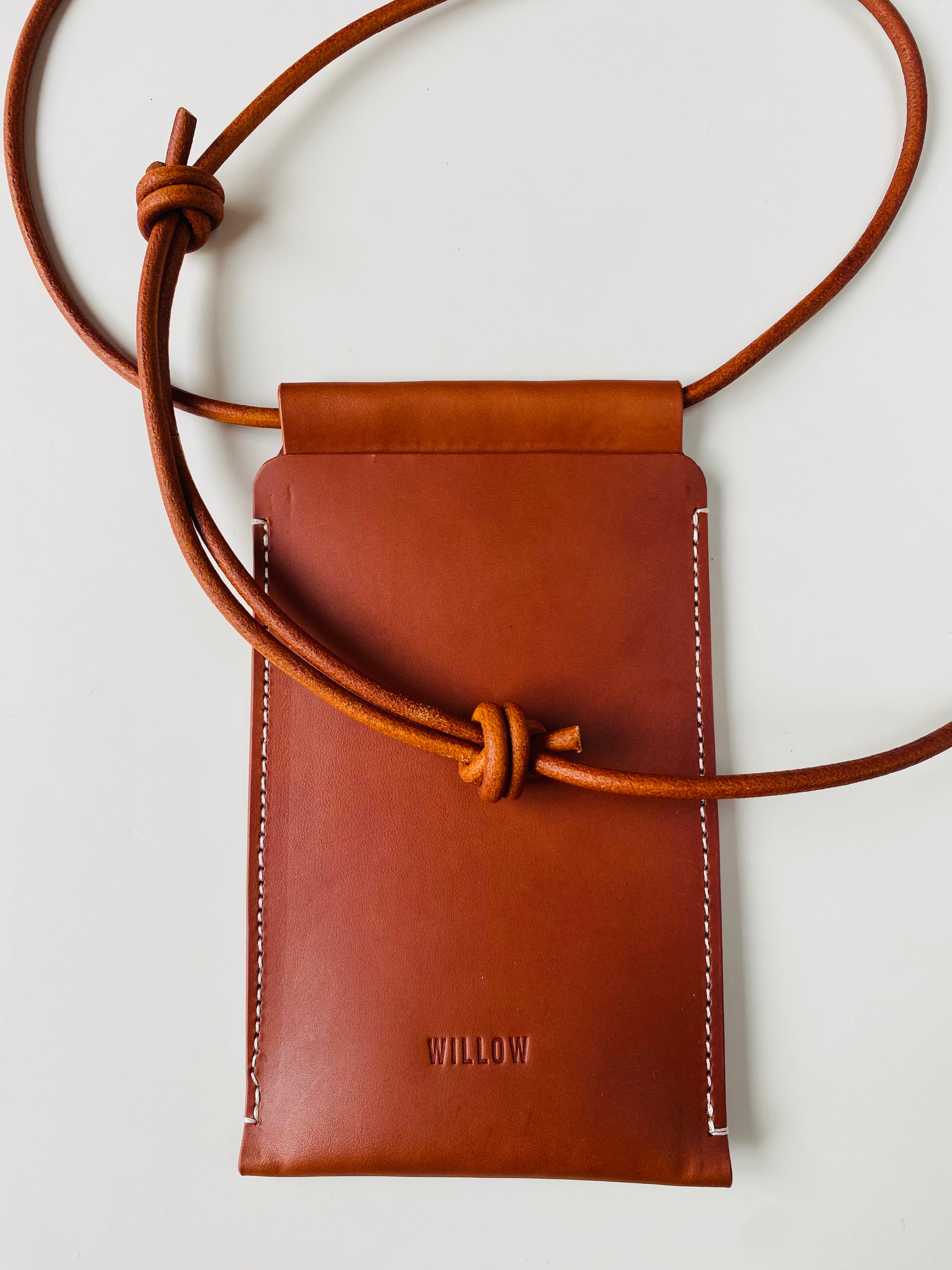 Handmade Leather Phone Carrier - Personalisation Available